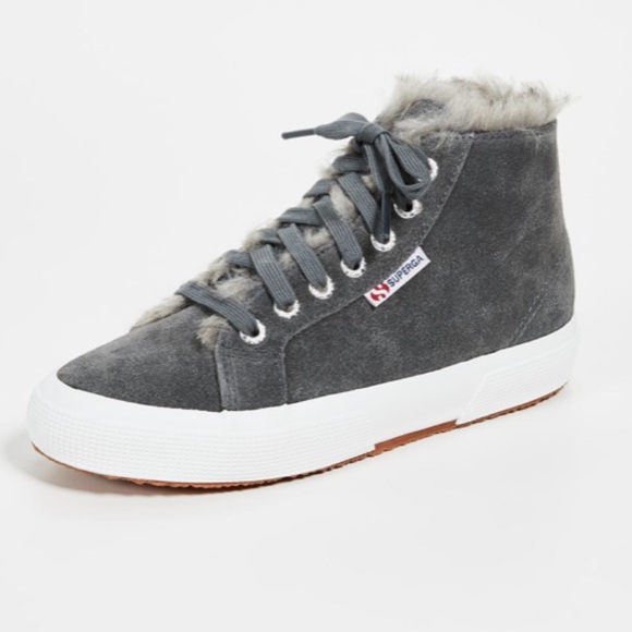Superga fur lined suede high top sneaker sz 8.5 - Picture 4 of 11